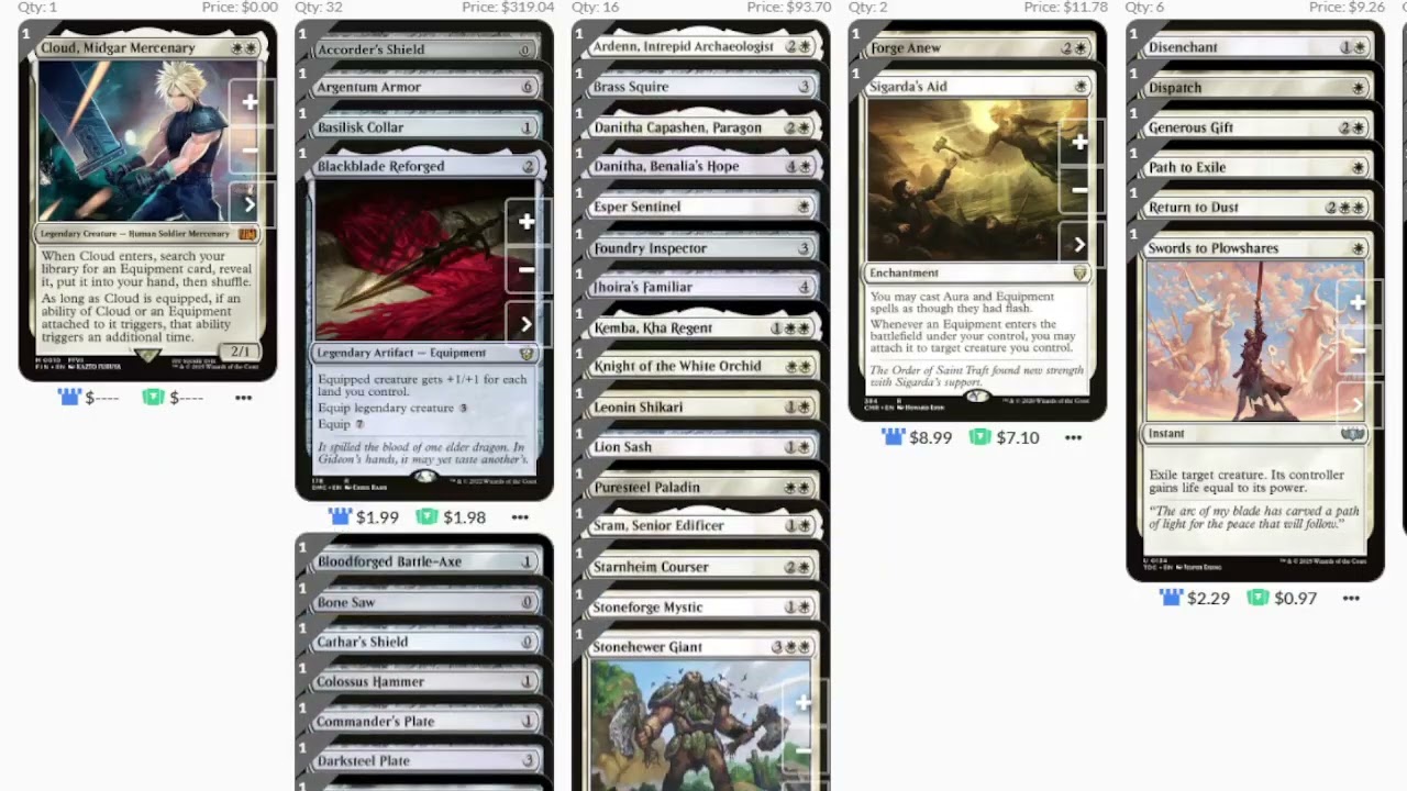 MTG Final Fantasy Cloud Midgar Mercenary Commander Deck Profile Equipment for Beginners