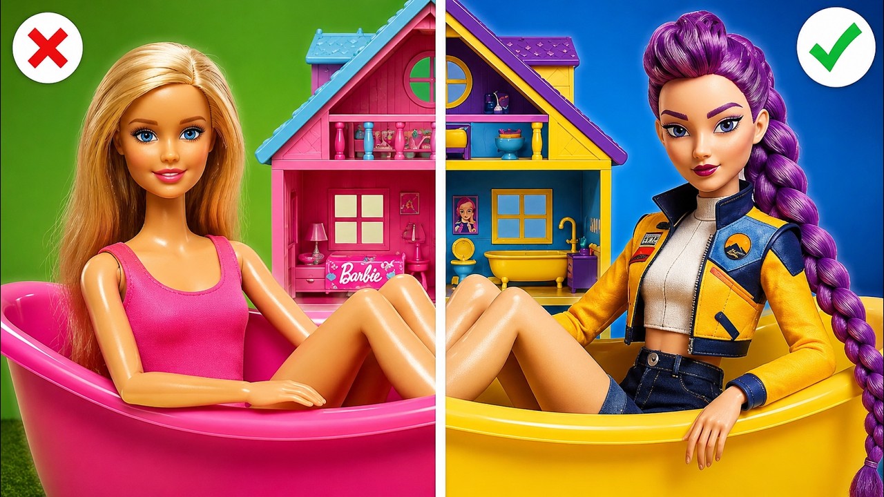 Barbie vs Rumi: Vem har det bästa dockhuset? 😱 | Rolig utmaning