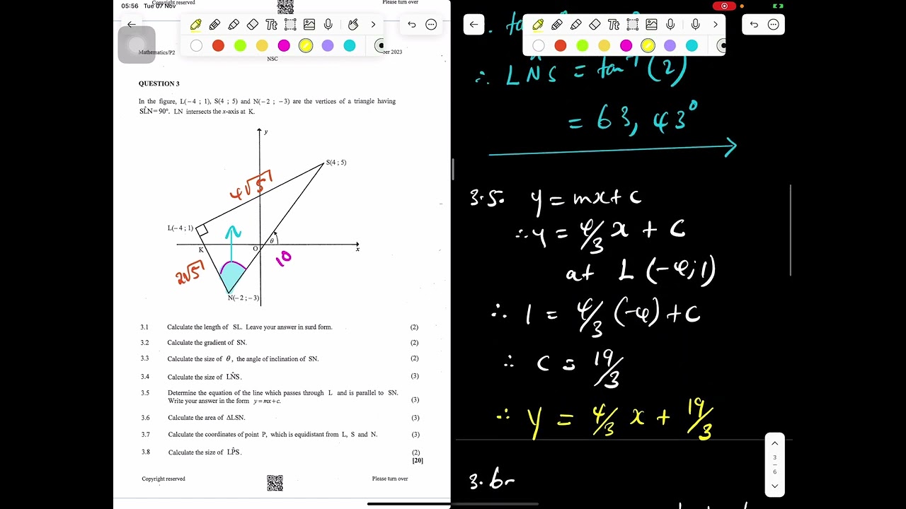 Maths P2 Nov 2023 | Q3 and Q4