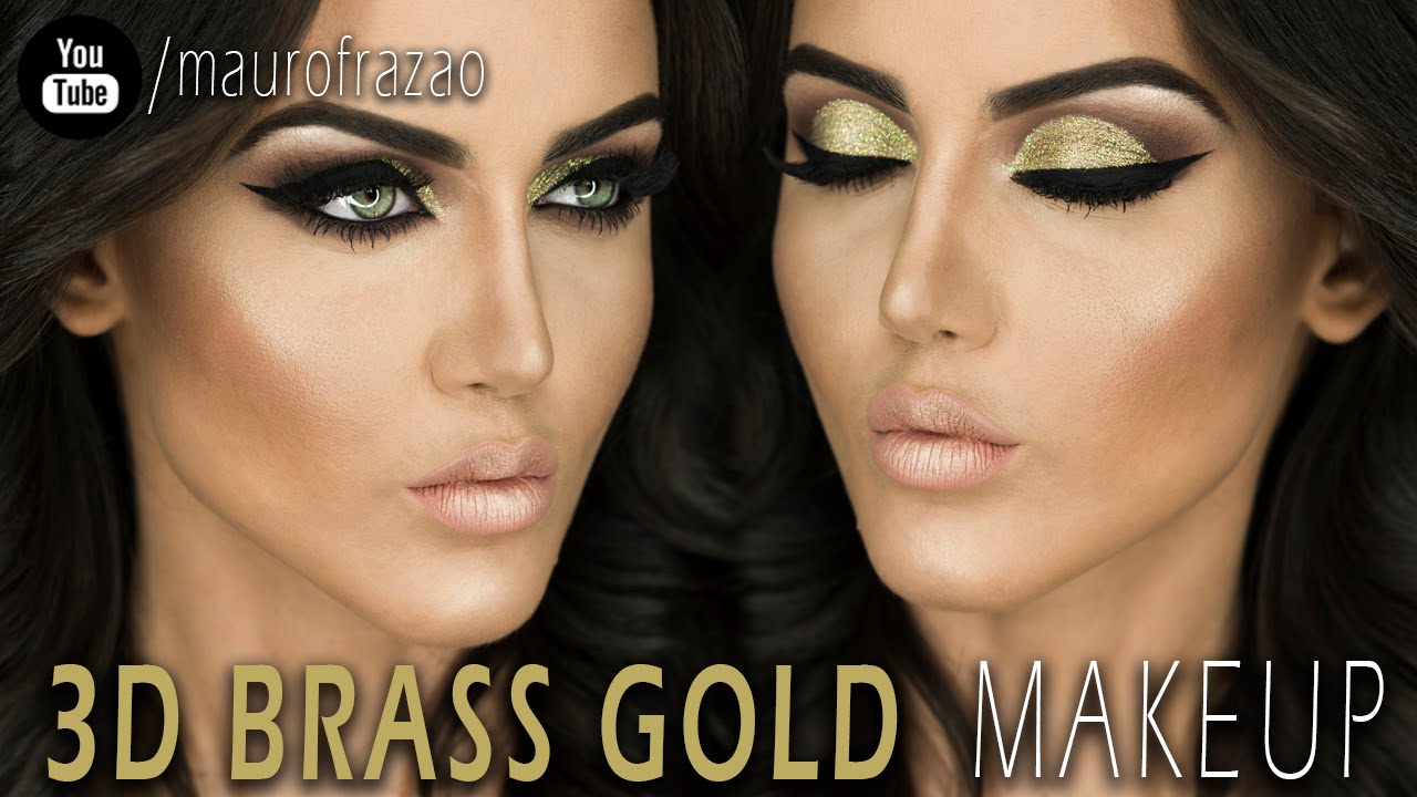 MAQUIAGEM CUT CREASE FECHADO 3D BRASS GOLD  | 3D BRASS GOLD MAKEUP TUTORIAL @MAUROFRAZAO