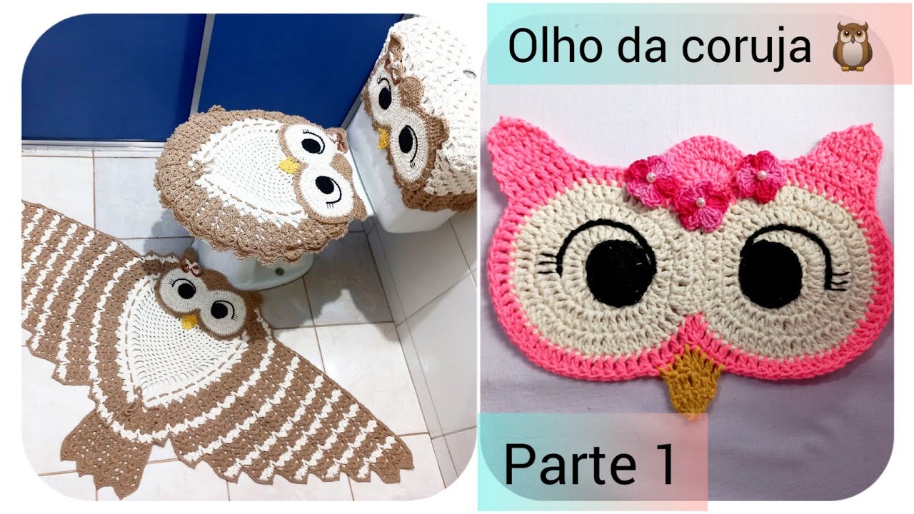 Jogo de banheiro Coruja asa aberta,  (PARTE 1), Cabeça e os olhos da coruja😍
