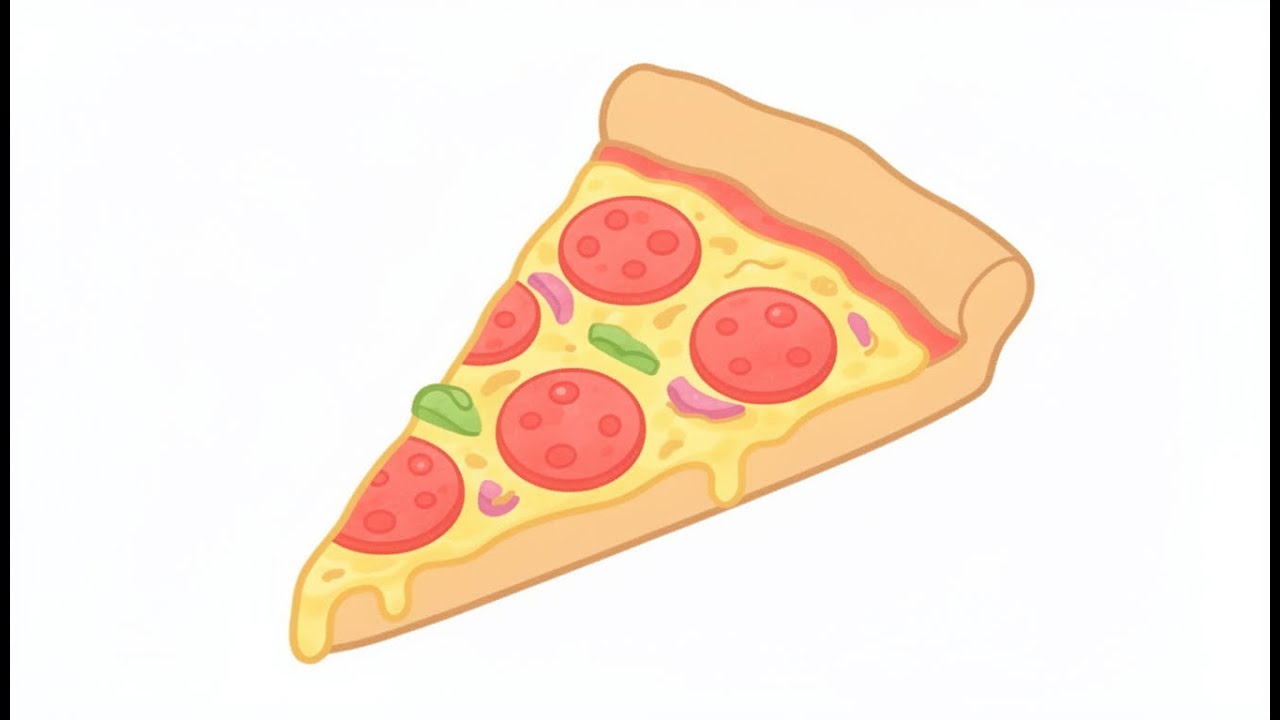 Wie zeichnet man Pizza-Scheibe | Einfach Schritt für Schritt