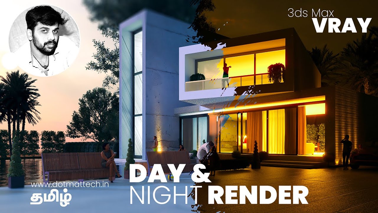 Vray Day and Night Rendering in 3ds Max tutorial Tamil
