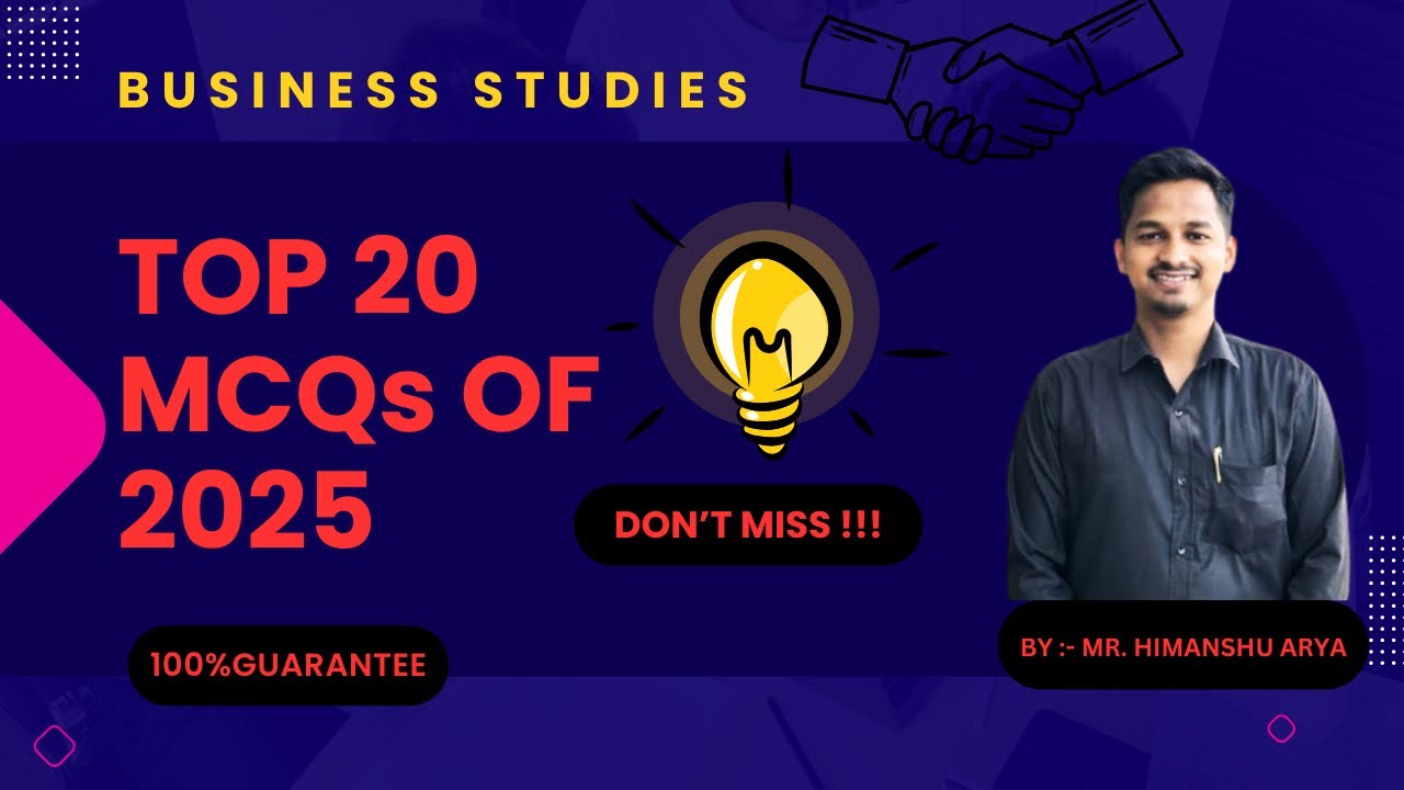 Business Studies 2025 Paper | 20 Mcq Solved 