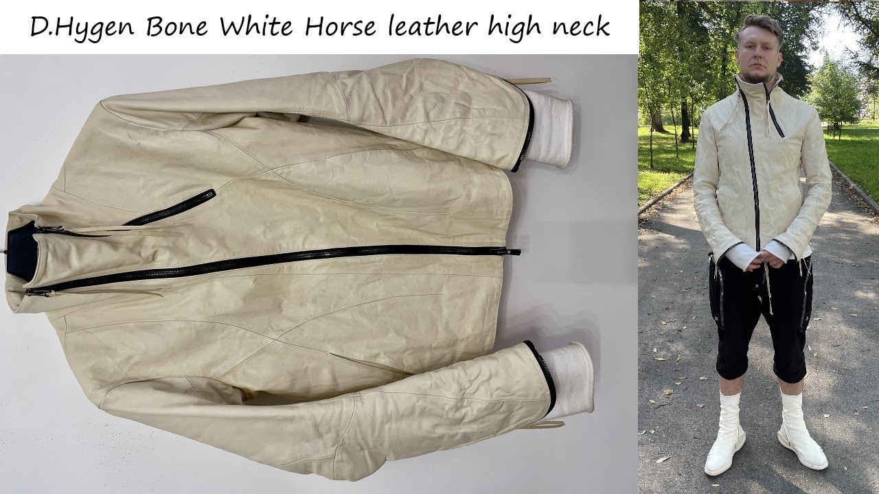 D.Hygen ST105-0223S Bone White Horse leather high neck - необыкновенная кожанка из Японии