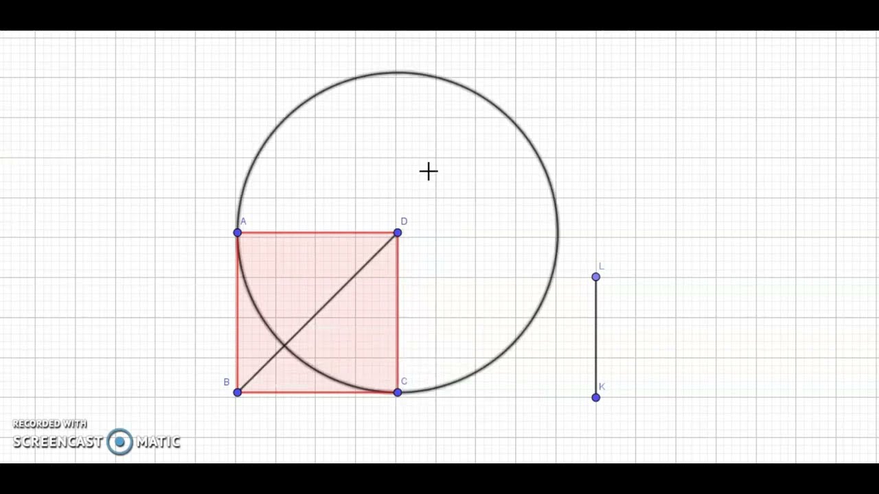 Cómo construir A MANO un CUADRADO dada la medida de LA DIAGONAL MENOS EL LADO