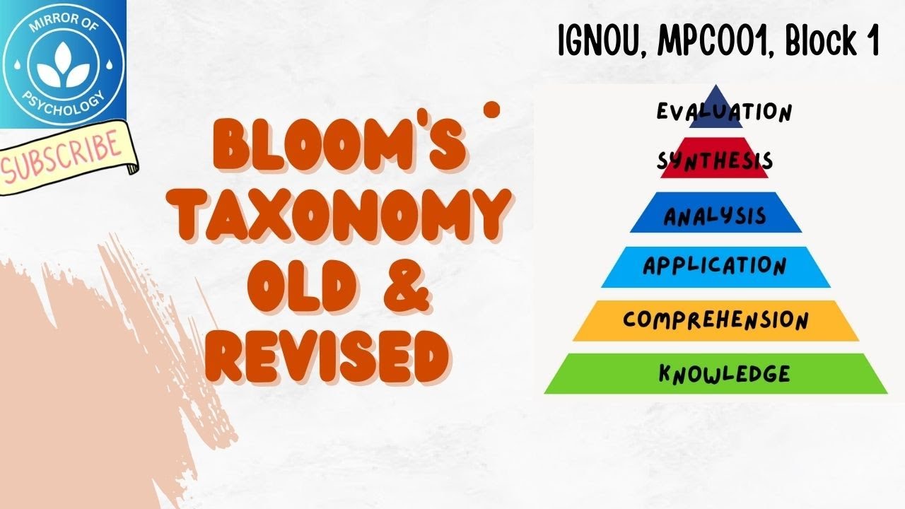 Bloom’s Taxonomy Old and Revised in English|| IGNOU, MPC001, Block 1|| Cognitive Domain of Learning