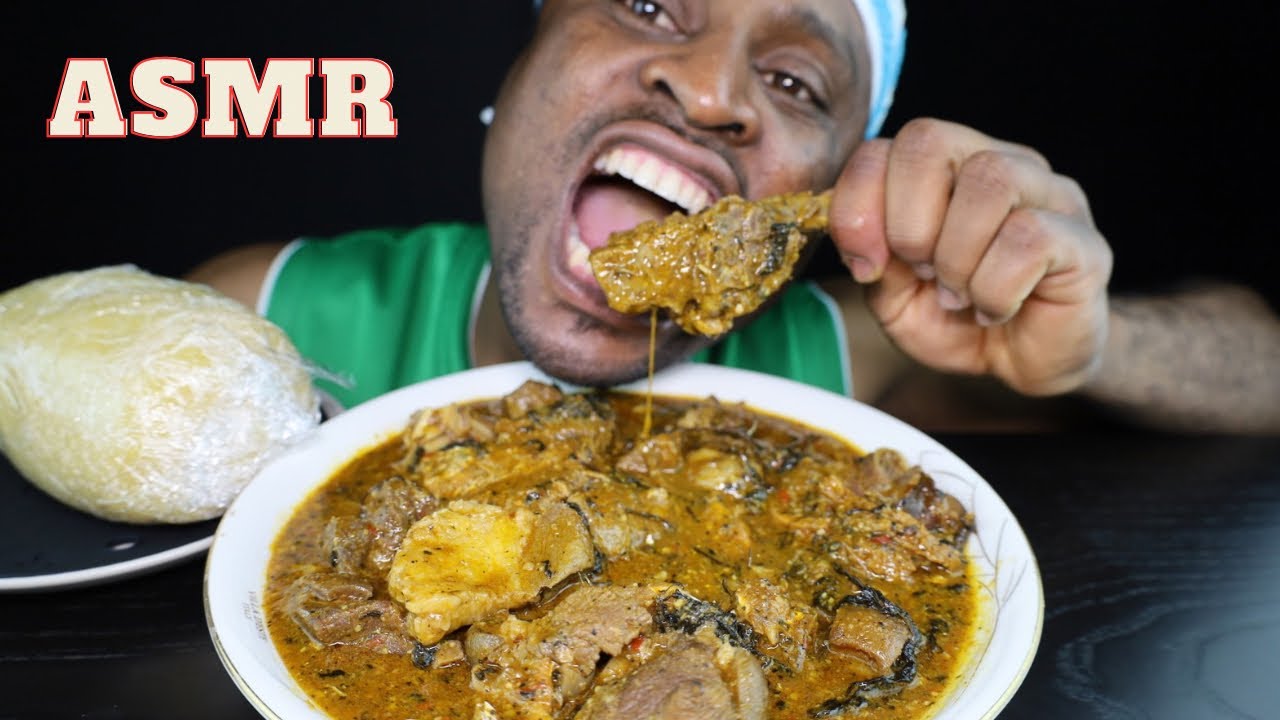 АСМР-суп Огбоно из козлятины и баранины.