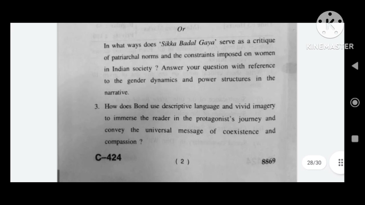 HPU MA English 4th MENG-408-GE-II Contemporary Short Fiction Question paper