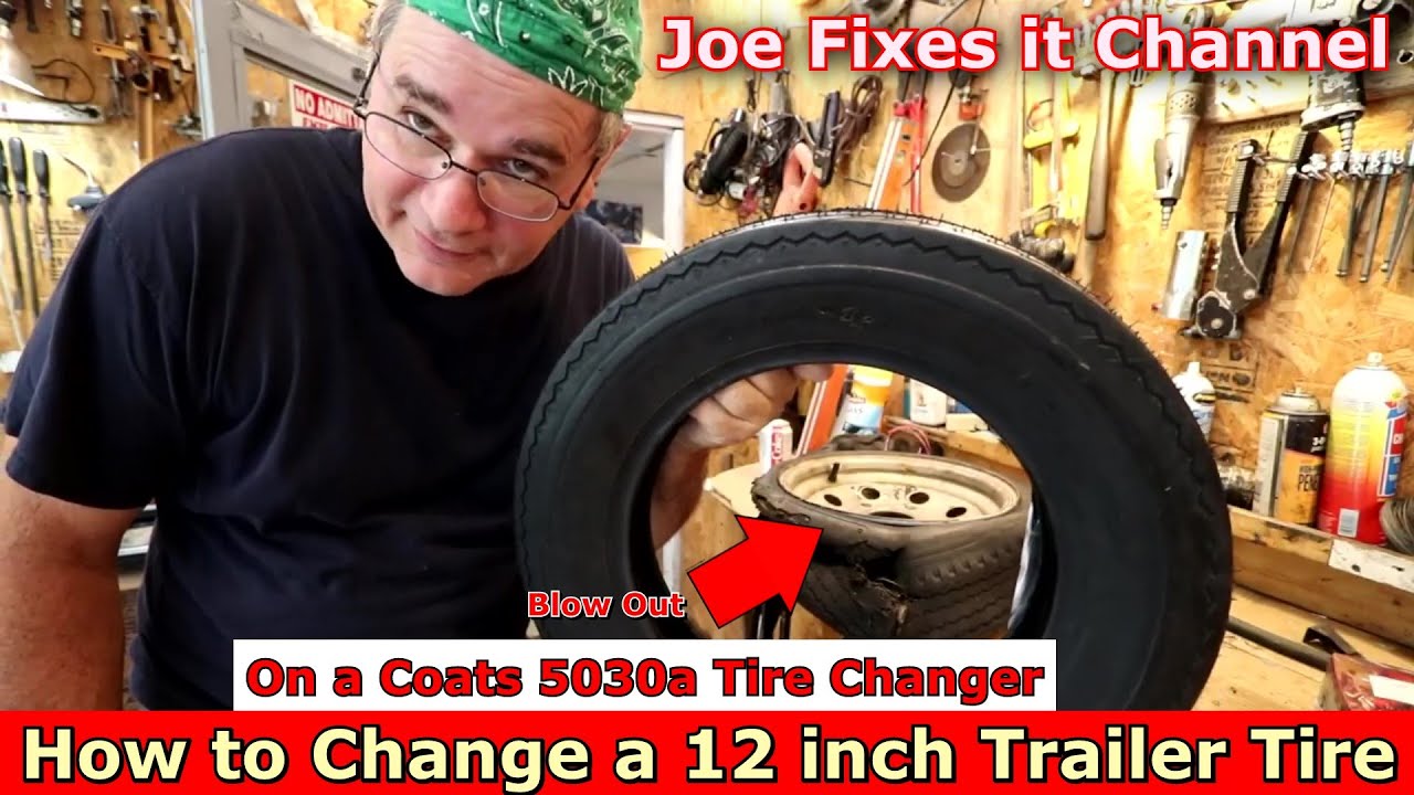 How to Change a 12 inch Trailer Tire on a Coats 5030a Tire Changer | Joe Fixes it | 🚗🔄🔧