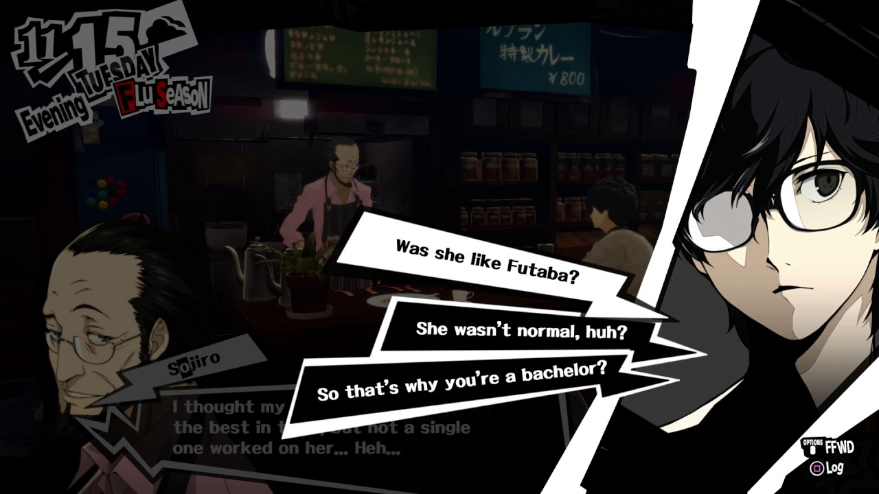 Persona 5 - 11/15 Tuesday: Hang Out with Sojiro: Futaba Eats Curry, Wakaba Curry Recipe Dialogue