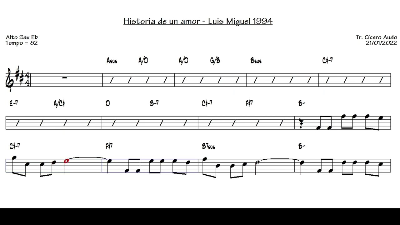 Historia de un amor - Luis Miguel 1994 (Alto Sax Eb) [Sheet music]