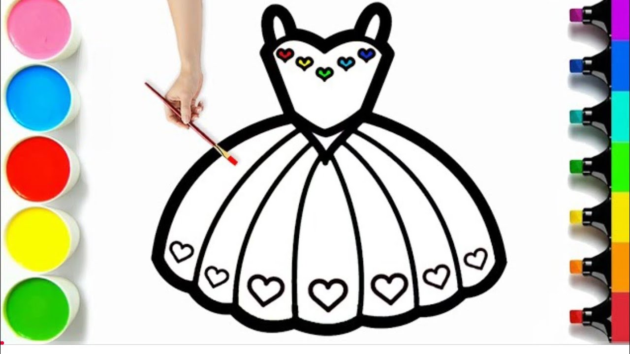 How to Draw a Pretty Dress 👗 | Easy Step by Step Drawing