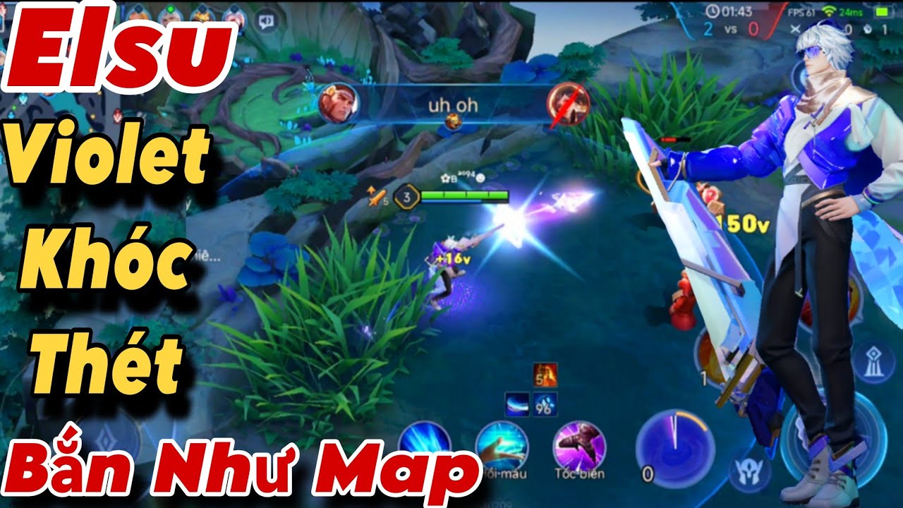 Elsu Bắn Như Aim Khiến Violet Phải Bất Lực Trốn Luôn Trong Trụ Một Viên Là Bay Màu Khóc Thét