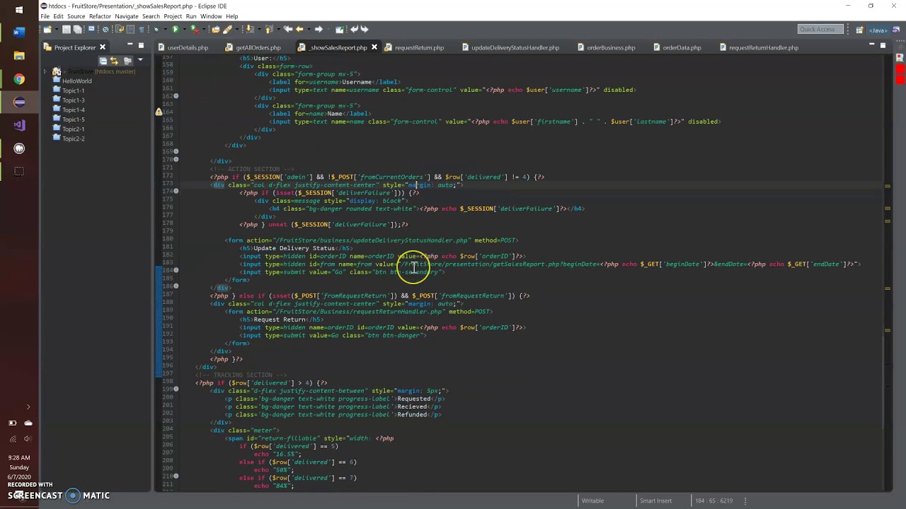 PHP, MySQL | Update Delivery Status / Request Returns