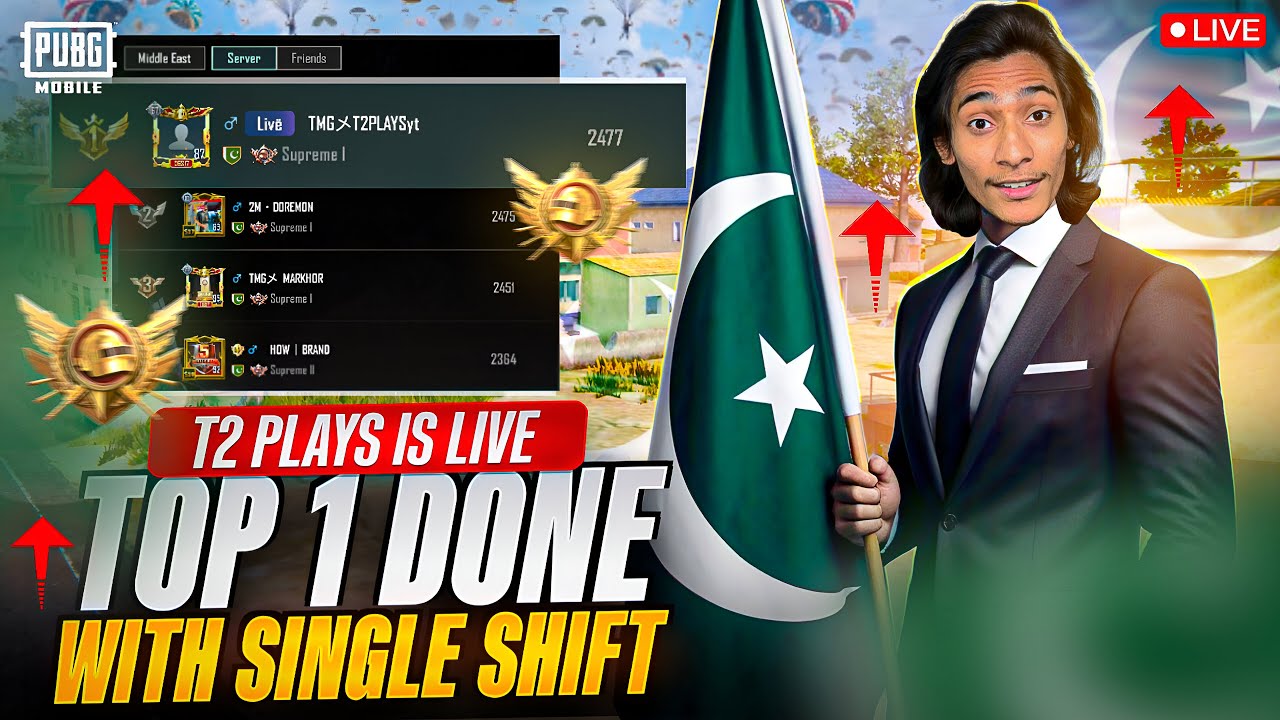 RANK#1 TMG ON TOP 🔝 LETS MAINTAIN TOP 1 RANK T2 PLAYS | PUBG MOBILE Live Stream