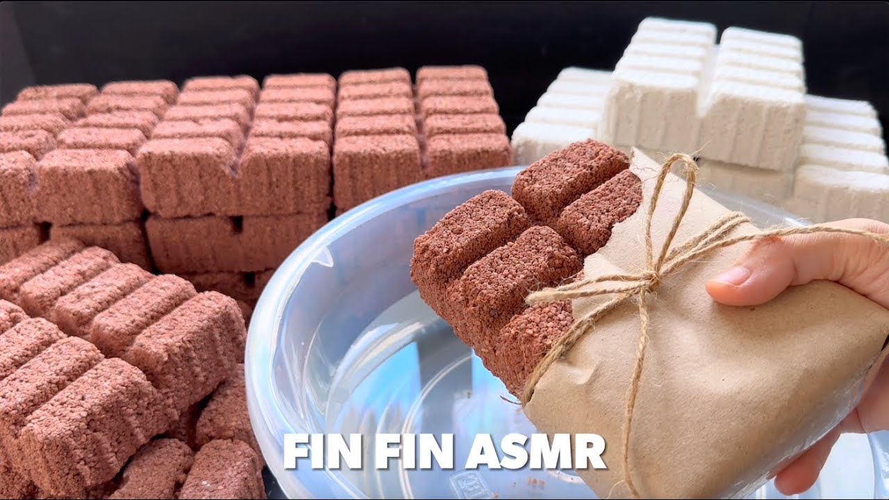 ASMR : Crumbling Yummy Chocolate Bars | Red & White Sand 🍫 #390