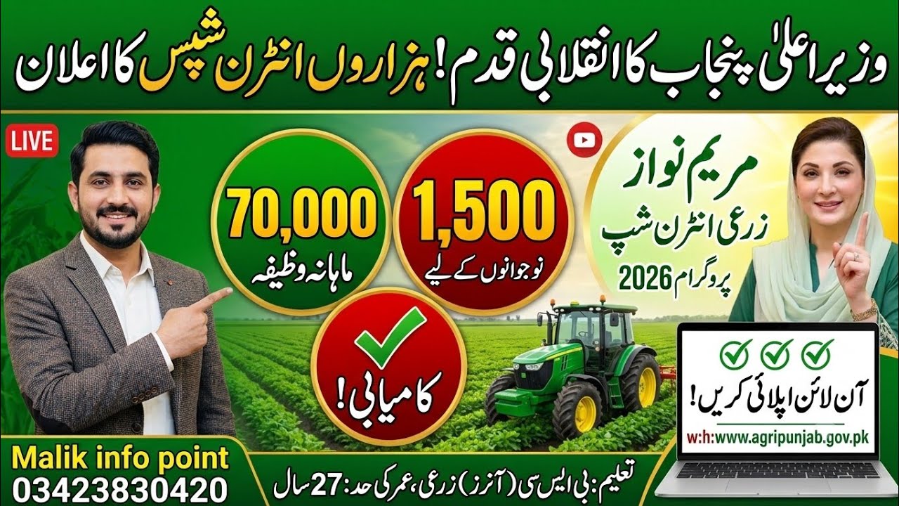 CM Punjab Agriculture Internship Program 2026 | How to Apply Online | Malik Info Point apply kisay