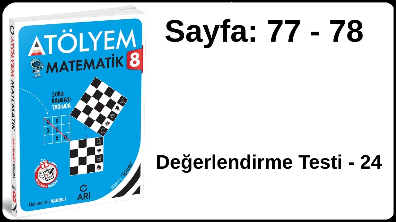 8.SINIF ATÖLYEM  l SAYFA 77 - 78 l DEĞERLENDİRME TESTİ - 24 l ARI YAYINLARI