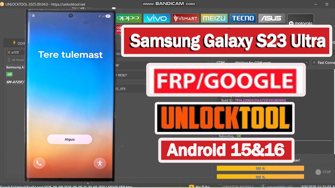 Samsung Galaxy S23 Ultra SM S918 FRP Bypass Unlock Tool Android 15 &16