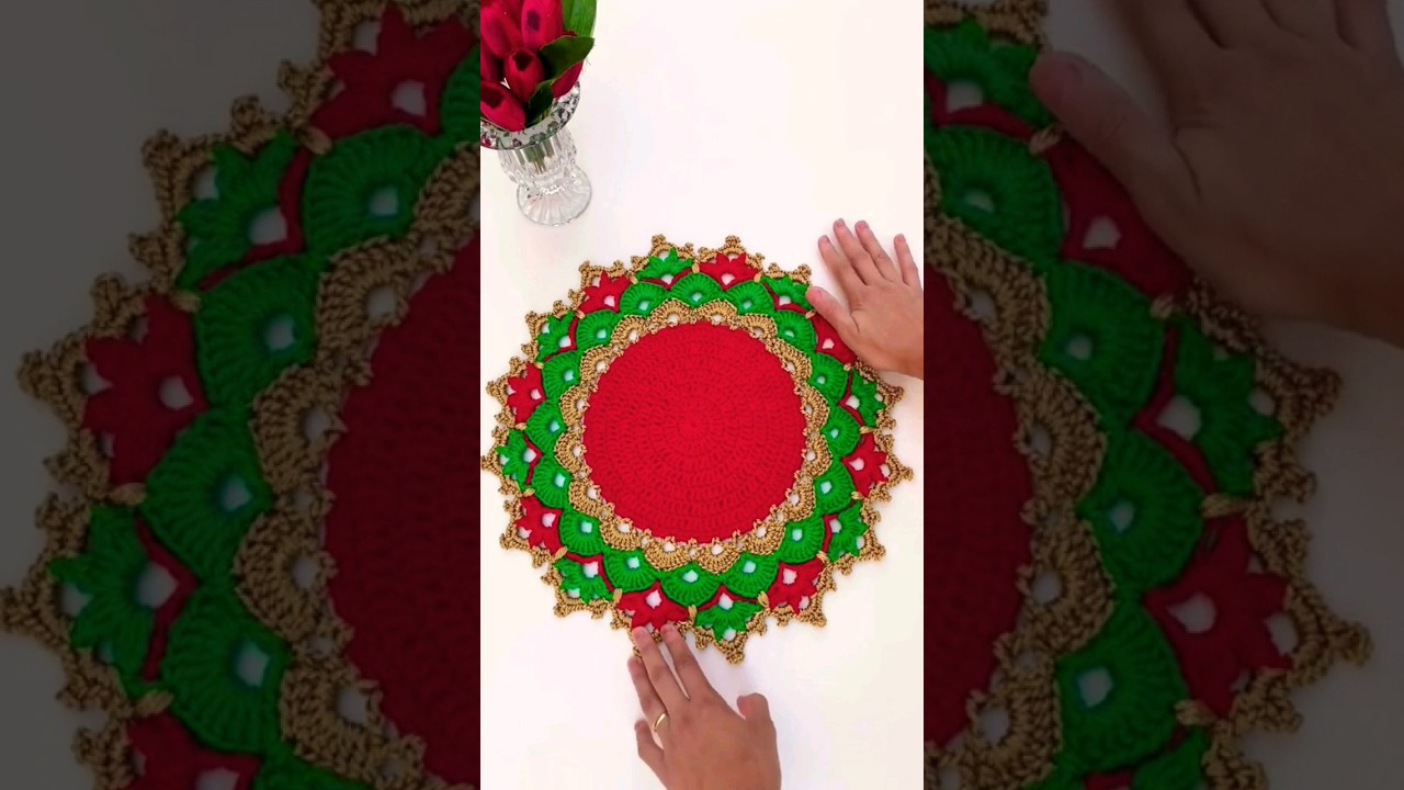 sousplat natalino #crochet #croche #crochetando