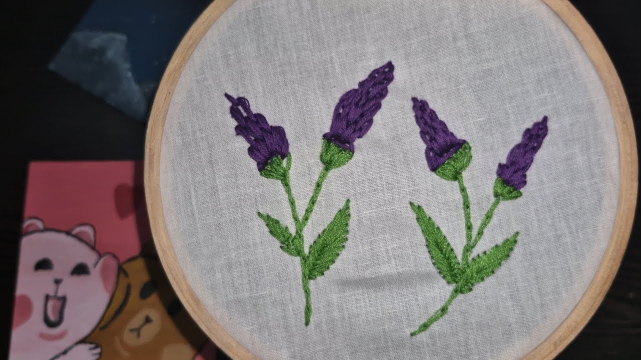 Simple Lavender Embroidery Tutorial 🌿 | Step-by-Step Hand Embroidery @artloomhub 