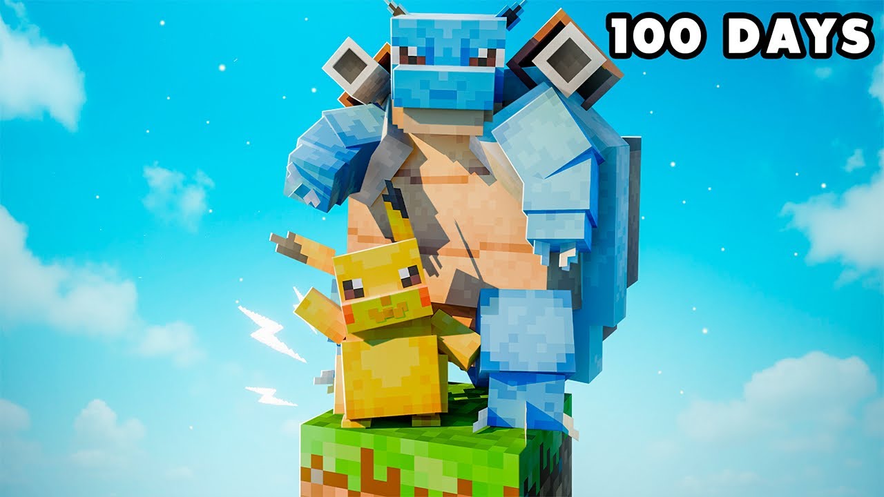 I Spent 100 DAYS in ONE BLOCK Minecraft Pok&eacute;mon Against my Rival! (Duos Cobblemon)