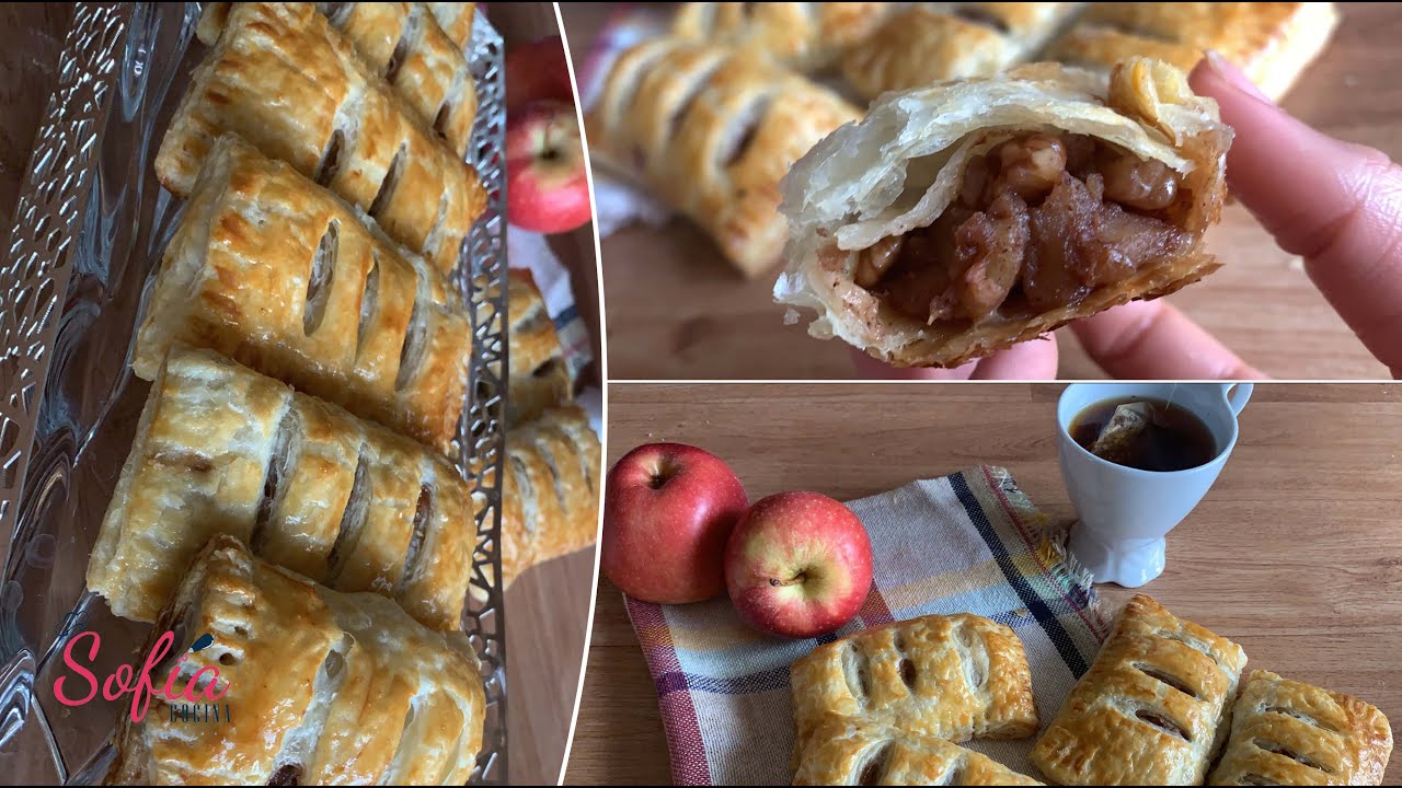 شوصون التفاح و الجوز بالعجين المورق - Apple Pie Pockets