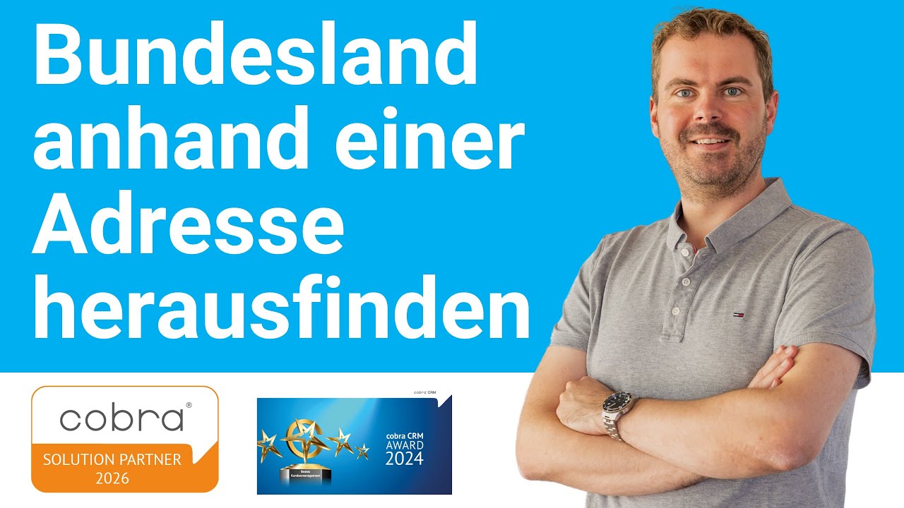 Bundesland anhand einer Adresse in cobra herausfinden