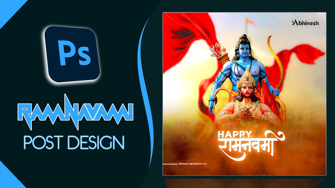 Ram Navami Banner  poster Design in Photoshop || राम नवमी 2021 || festival photoshop tutorial.
