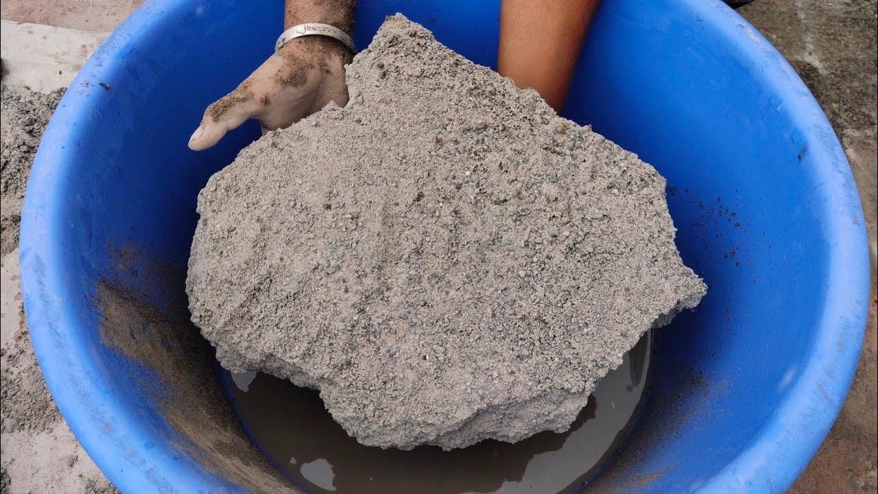 Asmr - Charcoal sand cement huge slabs crumbling in lots of water 💦 ‎@AS ASMR 