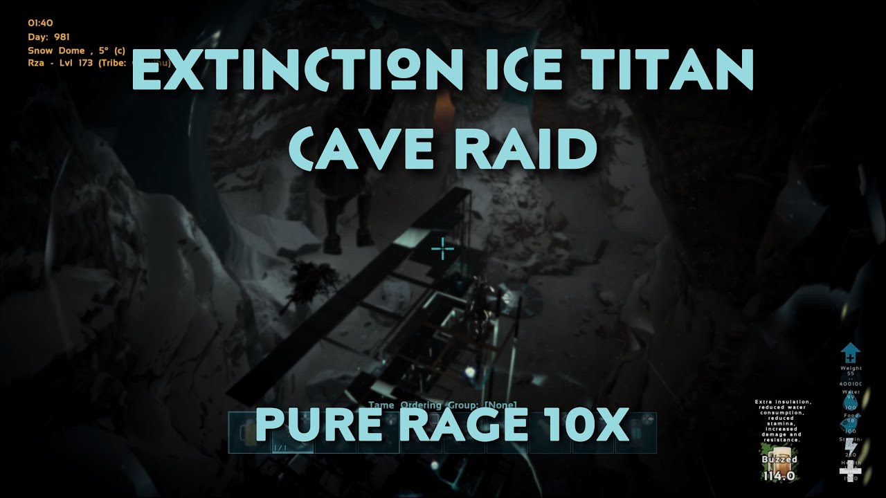 ARK survival Evolved | extinction ice titan cave raid | online raiding bobs | PURE RAGE