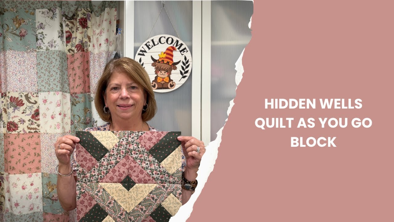 Блок Quilt As You Go от Hidden Wells #quiltasyougo #hiddenwells #beginnerquilting #quiltasyougo