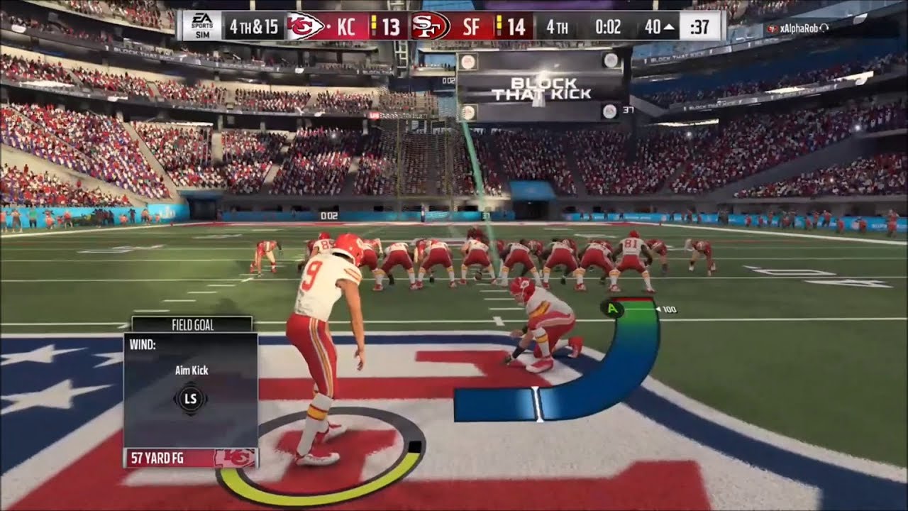 Madden 18: 57-yard field goal to win the Super Bowl