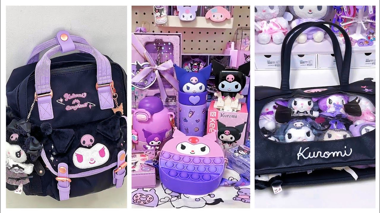 Kuromi Stationery haul 💜Filling my Kuromi Bag with ONLY Kuromi Stuff  #cindyasmr