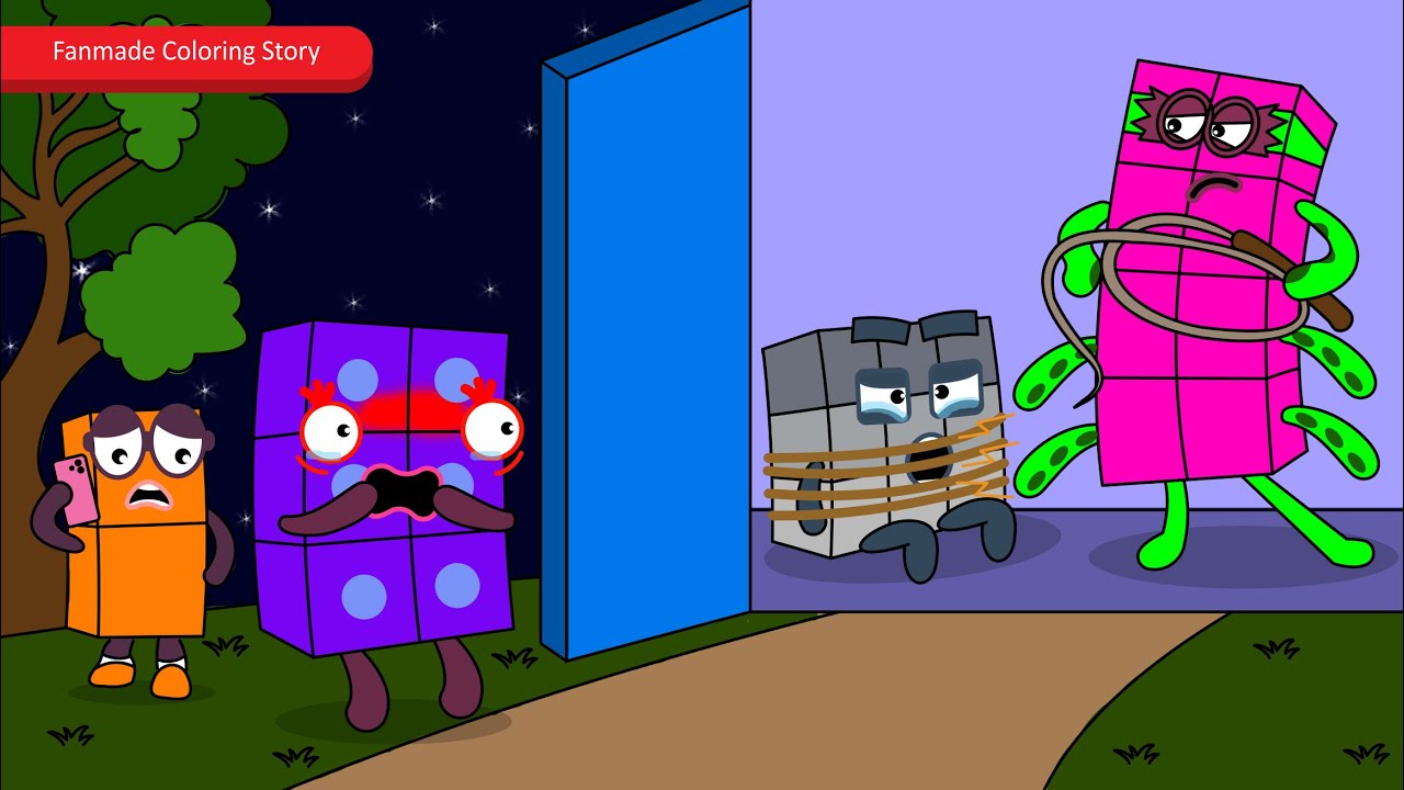 Вызовите полицию! 9-й персонаж из Numberblocks похищен | Раскраска по мотивам Numberblocks, созда...