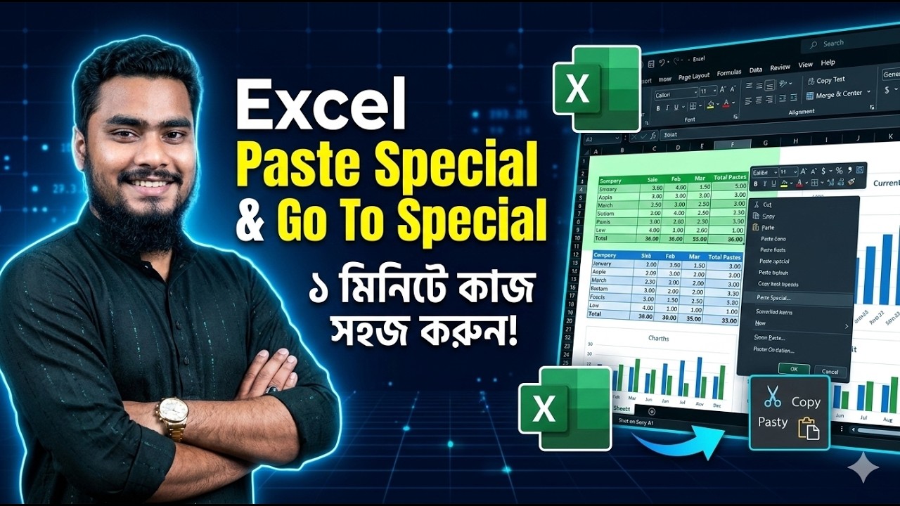 Excel Secret Tricks Bangla | Paste Special + Go To Special Full Tutorial 📊