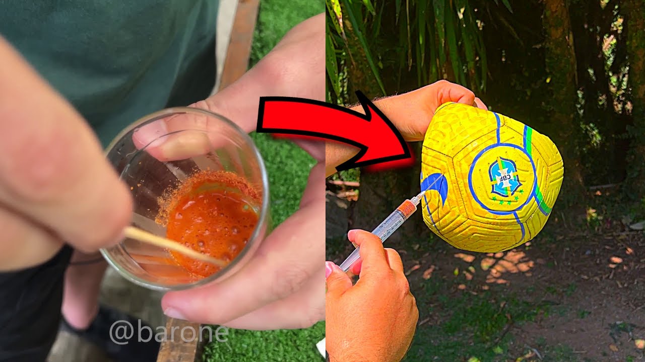 Injete esse PÓ laranja na sua BOLA furada e veja a mágica acontecer... 😱⚽