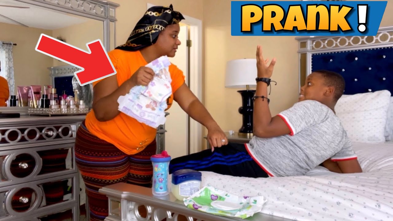 Sammanda desann pantalon ETHAN poul mete daypè nan boudal tretel tankou bébé 👶🏽😂prank nap rii😂
