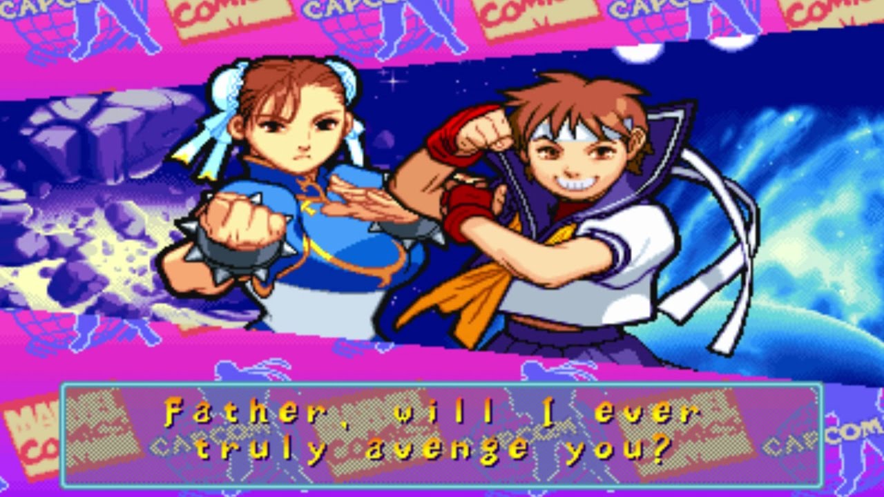 Marvel Super Heroes VS Street Fighter - Sakura/Chun-Li - Expert Difficulty Playthrough