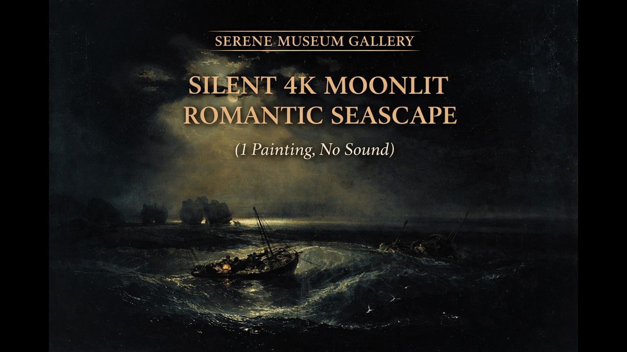 4K Tv Wall Art | Turner’s Fishermen at Sea Moonlight – Ambient Art for Frame TV | Tv Screensaver