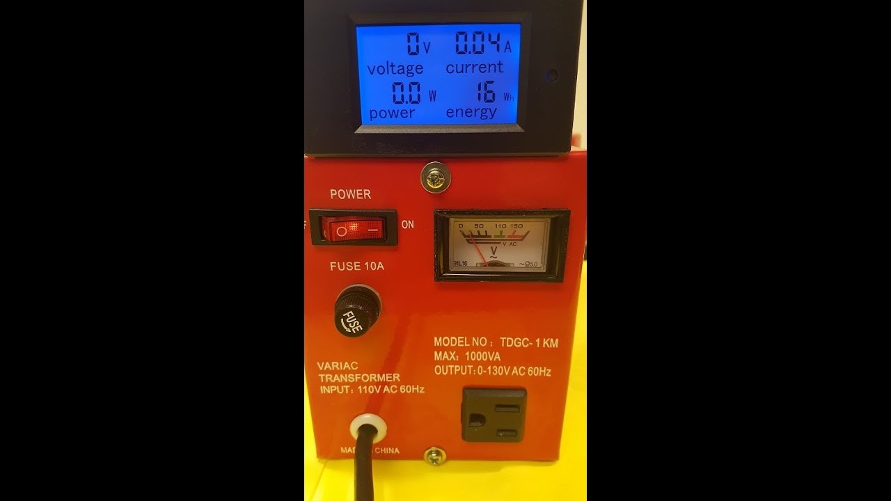 PZEM-021 digital Volt Amp Watt meter on a Variac with 'zero' modification