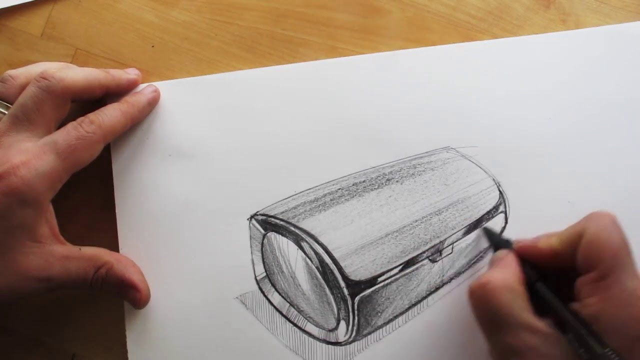 How to draw. Product Design Sketching. Bluetooth Speaker Design