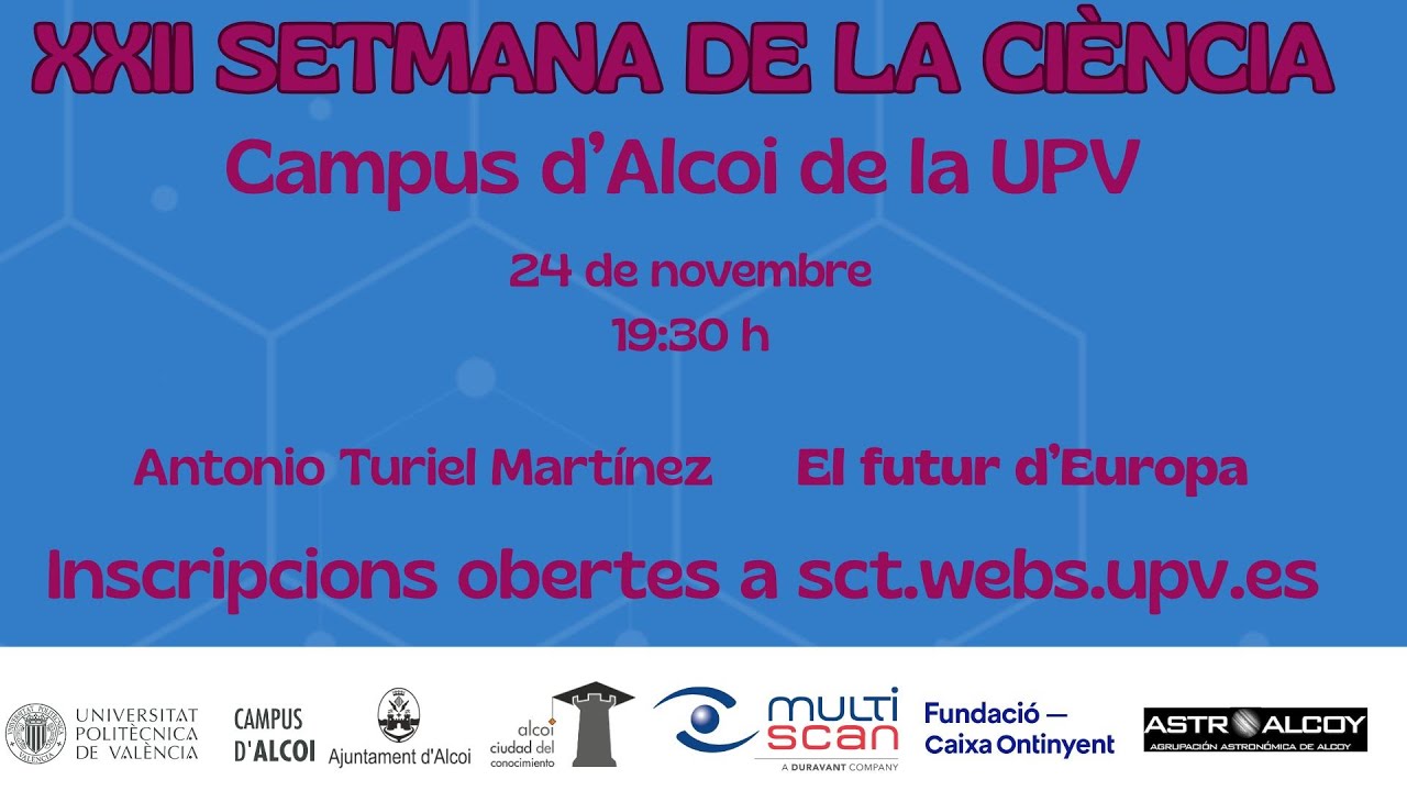Antonio Turiel Martínez a la XXII Setmana de la Ciència del Campus d'Alcoi de la UPV