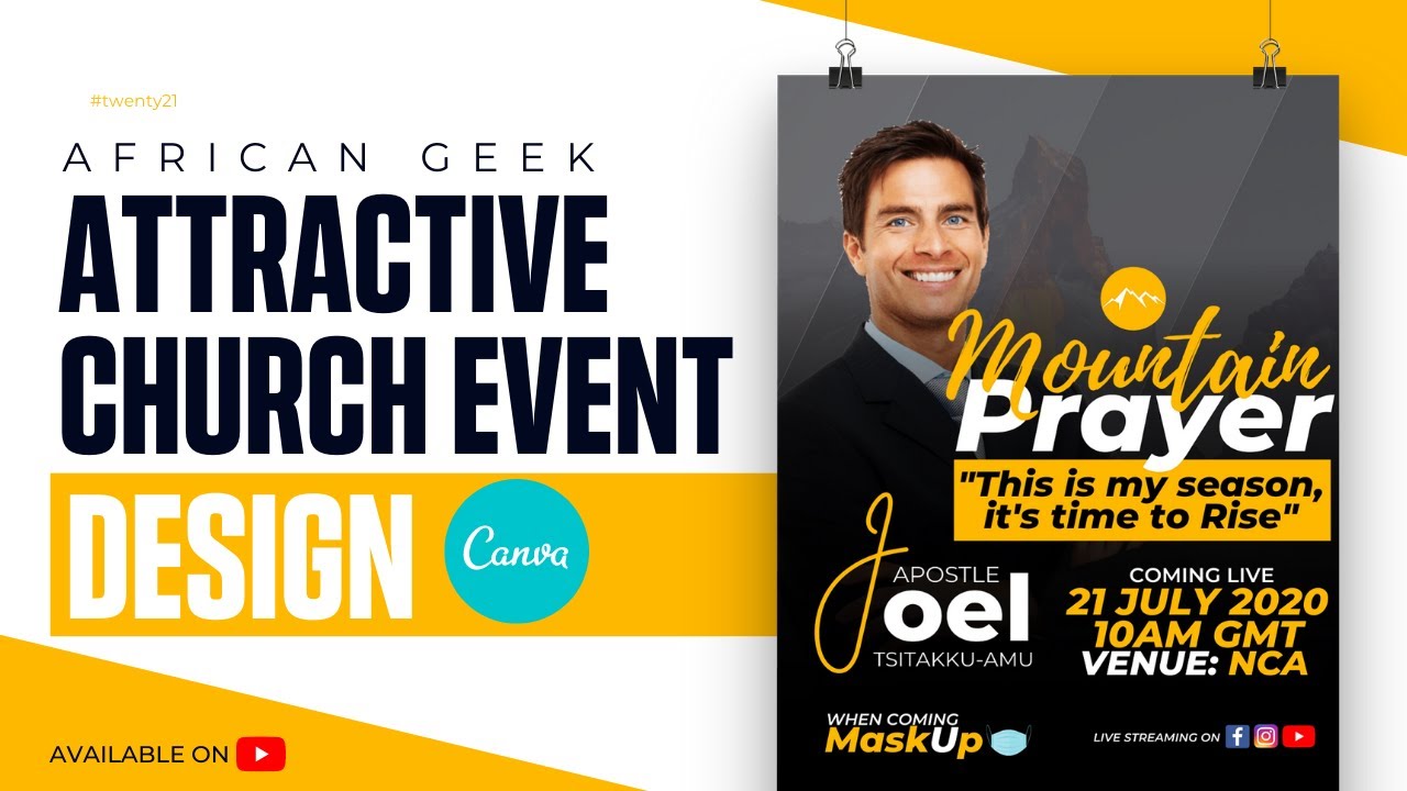 Design a Church Poster Design in Canva - CANVA TUTORIALS BY AFRICAN GEEK