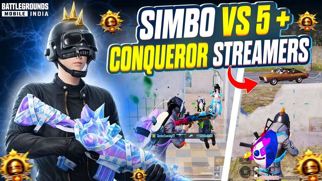 Simbo vs 5 pro STREAMERS 🧠 | Solo vs squad clutches against streamers 🔥 | bgmi 