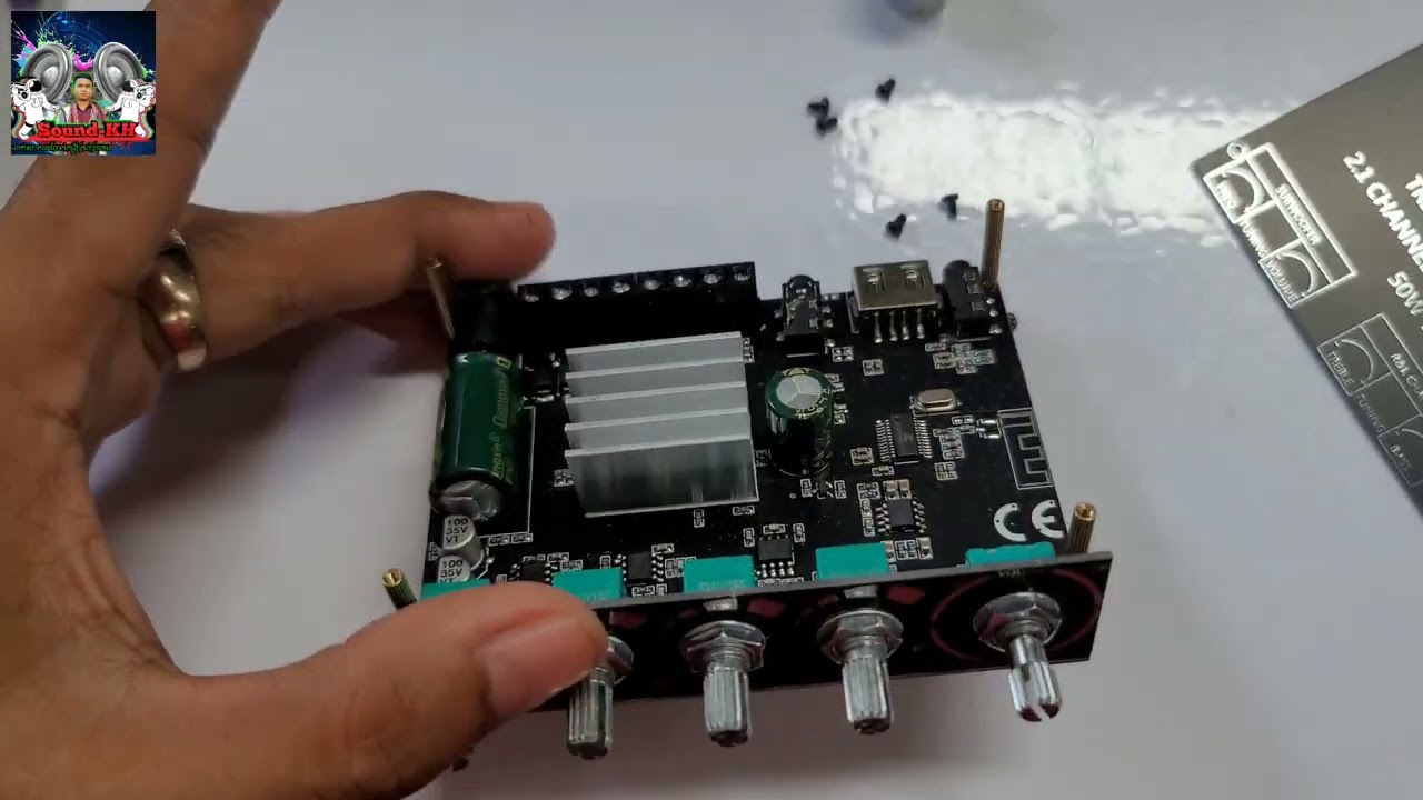 install mini amplifier sub100 sound 50Wx2