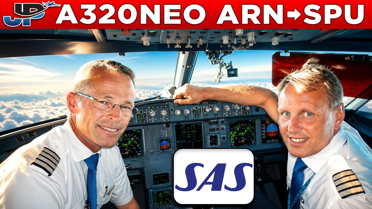 SAS Airbus A320NEO Cockpit Stockholm🇸🇪 to Split🇭🇷