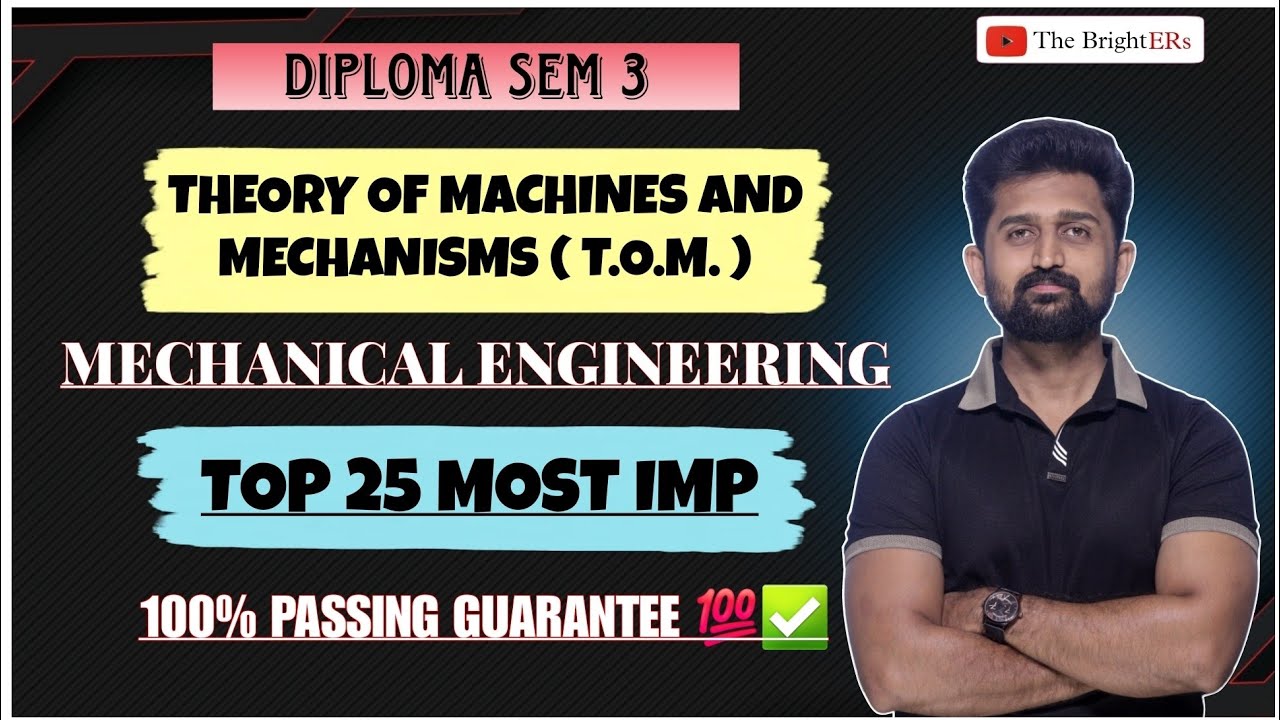 THEORY OF MACHINE AND MECHANISM TOP 25 MOST IMP QUESTIONS FOR GTU EXAM | T.O.M. | DIPLOMA SEM 3 MECH