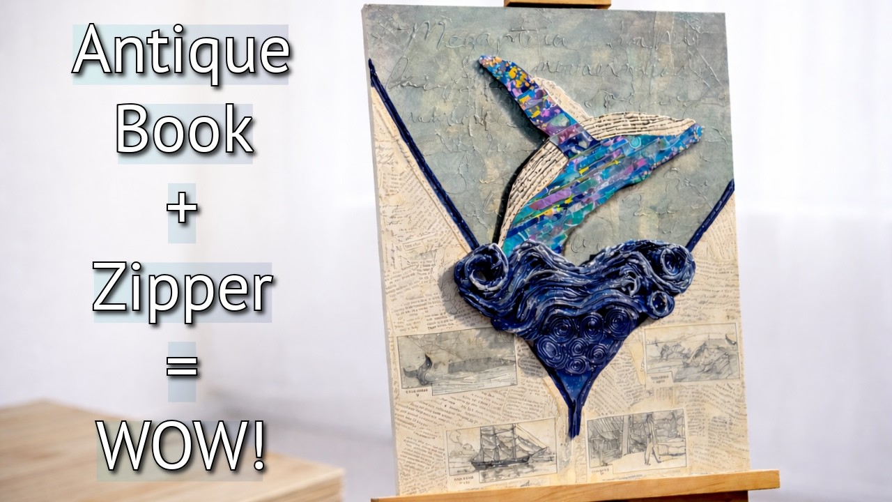 I Combined an Antique Book With a Zipper and This Happened - Mixed Media Art